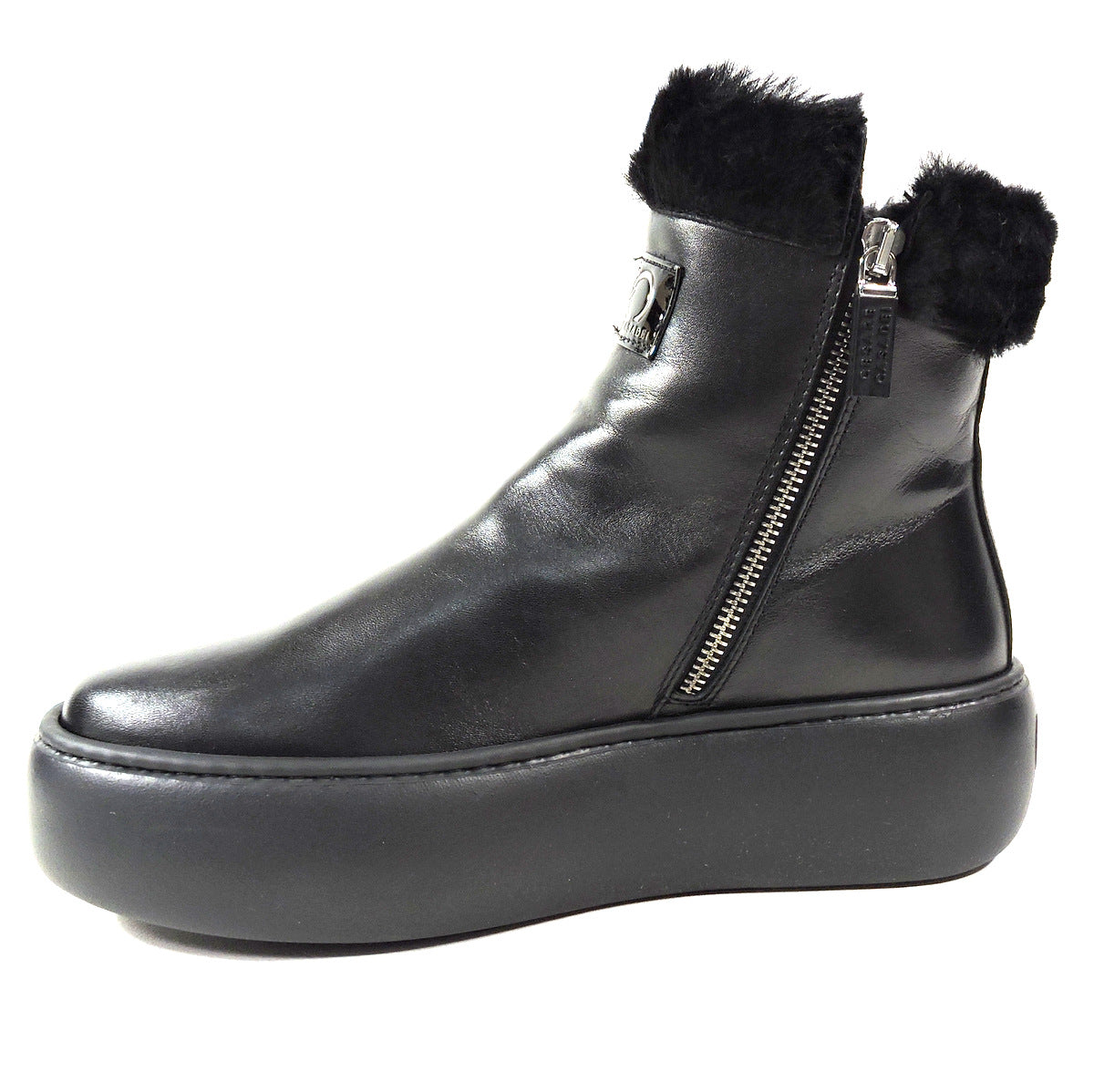 CASADEI 🇮🇹 WOMEN'S BLACK SOFT LEATHER WINTER ANKLE BOOTIE