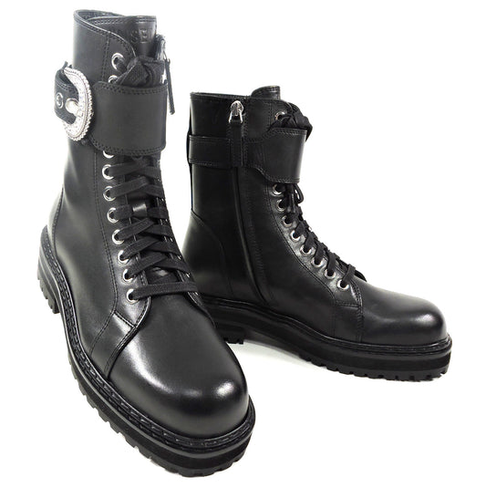 TWINSET 🇮🇹 WOMEN'S BLACK LEATHER COMFORT WINTER BOOTS