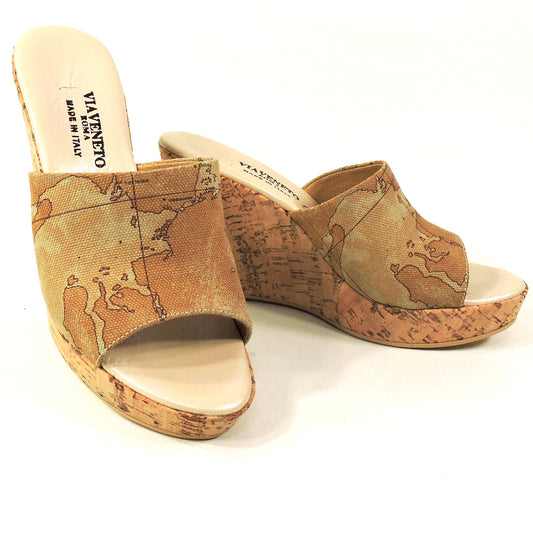 VIA VENETO ROMA 🇮🇹 WOMEN'S SOFT LEATHER COMFORT WEDGE MULES