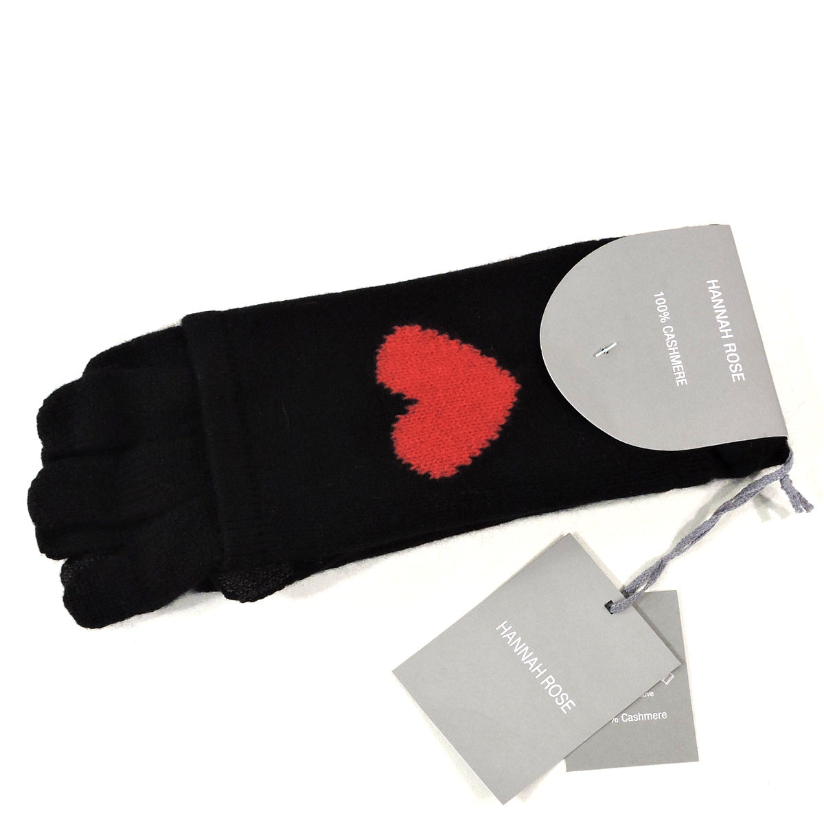 HANNAH ROSE ⚜ Women's Black Cashmere HAT & Text Glove Winter Set
