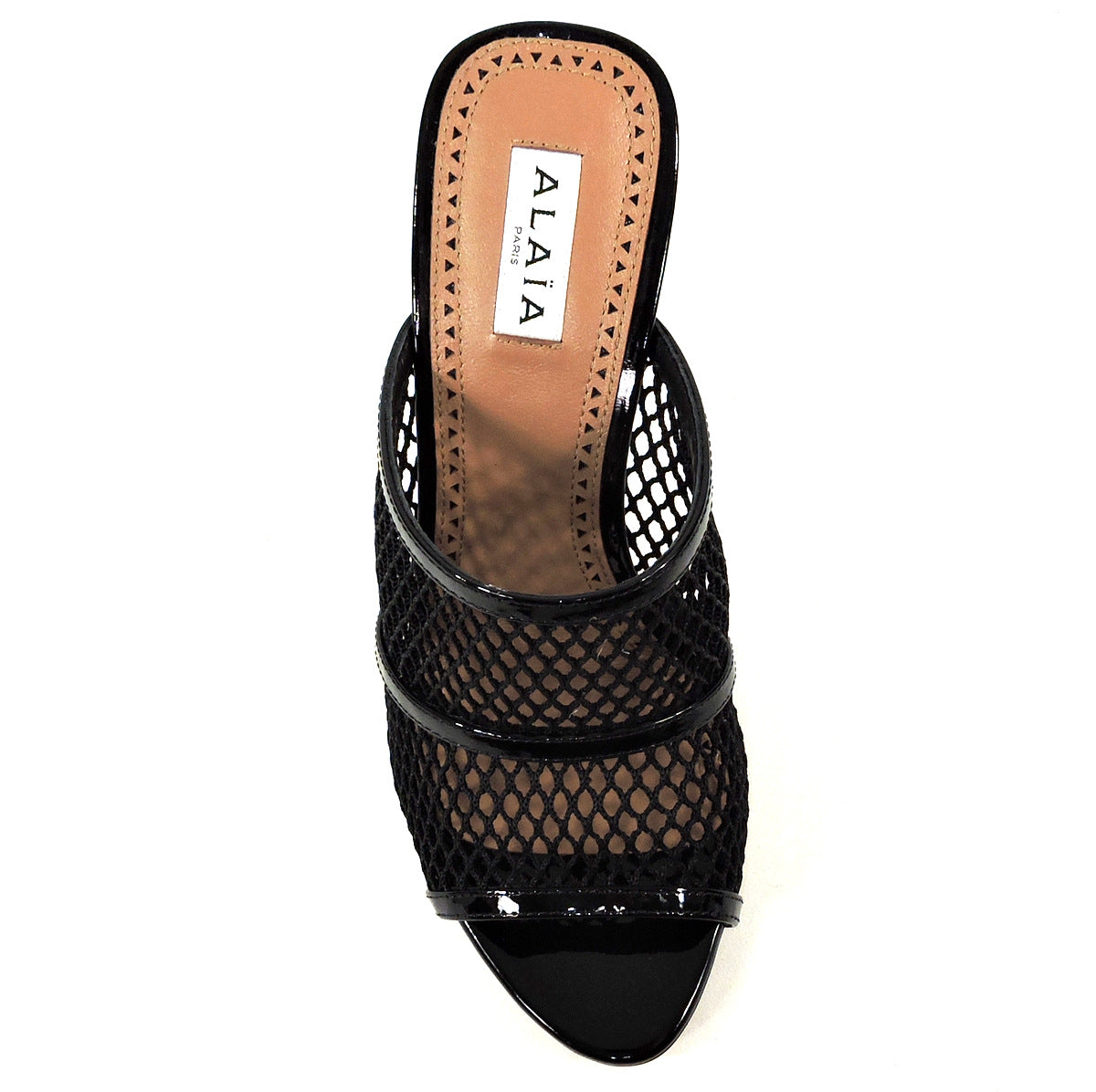 ALAIA 🇮🇹 WOMEN'S BLACK LEATHER AND FABRIC FASHION COMFORT MULES