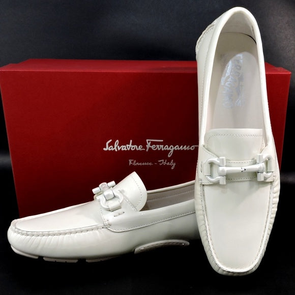 White shop ferragamo loafers