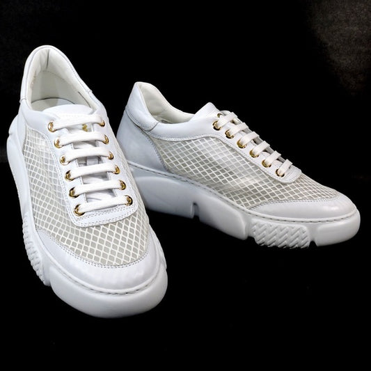 CASADEI 🇮🇹 WOMENS WHITE LEATHER SUMMER FASHION COMFORT SNEAKERS