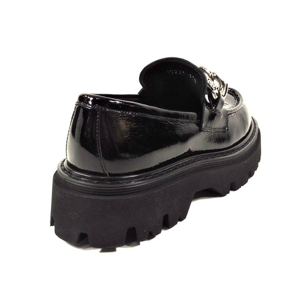 CASADEI 🇮🇹 WOMEN'S BLACK PATENT LEATHER COMFORT LOAFERS