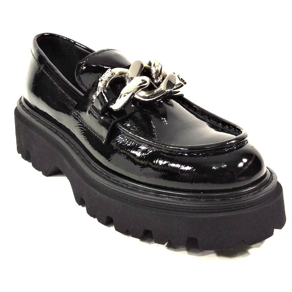 CASADEI 🇮🇹 WOMEN'S BLACK PATENT LEATHER COMFORT LOAFERS